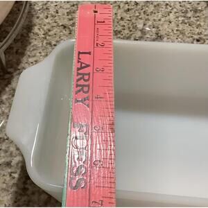 Vintage Milk Glass Blue Floral Loaf Baking Dish